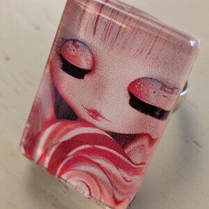 Gothic Doll Adjustable Silver Ring